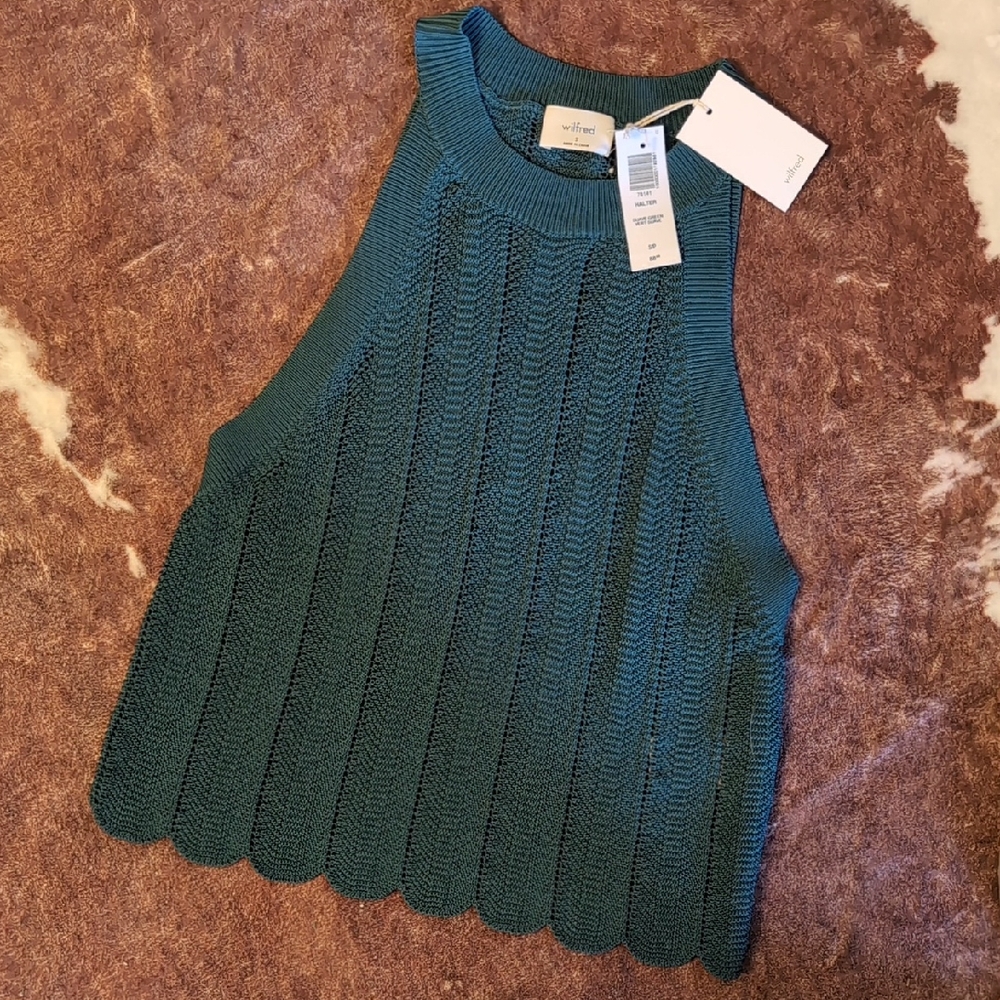 Wilfred Teal Sleeveless Knit Tank
